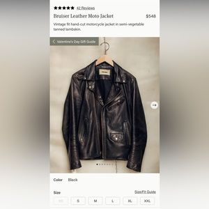 Like New Mens Buck Mason Leather Jacket XL